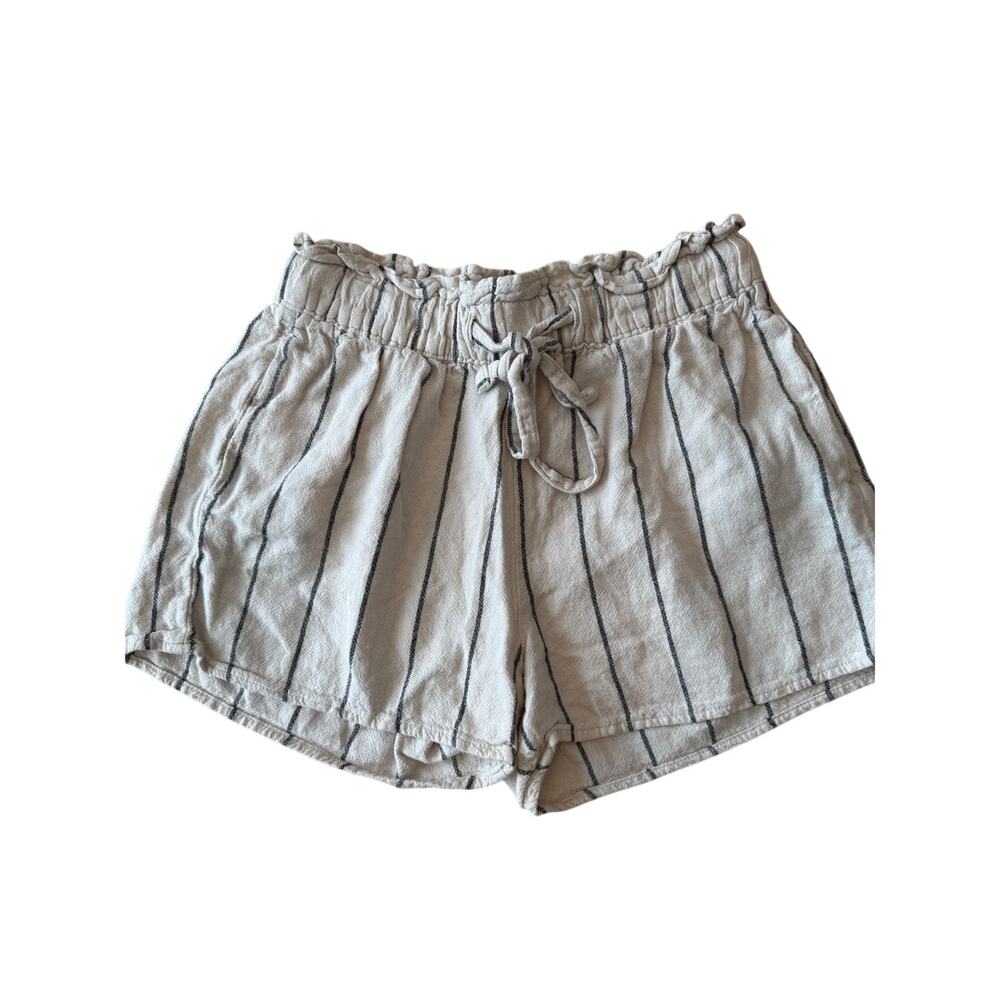 Arizona Jean Co. Cream Striped Linen-Blend Shorts - Size XS